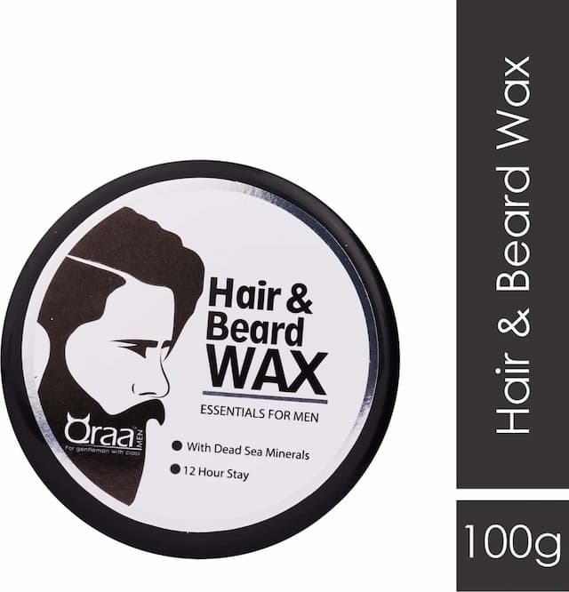 Qraa Men Hair And Beard Wax Black 100 Gm