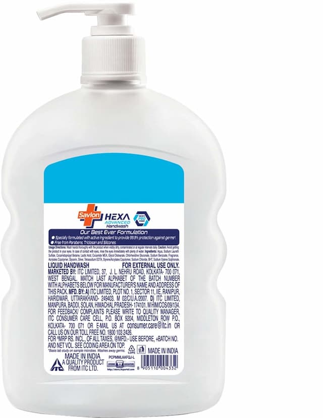 Savlon Hexa Advanced Liquid Handwash Pump- 500ml Upto 3 Hour Active Protection