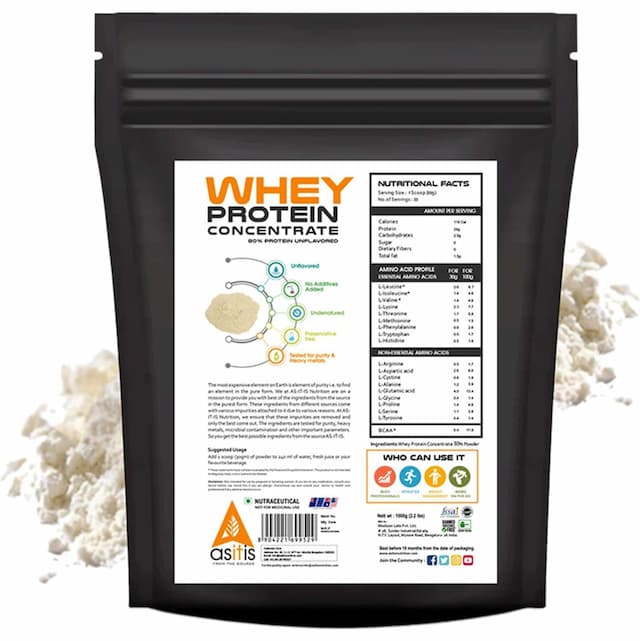 As-It-Is Nutrition Whey Protein Concentrate Powder 1000 Gm