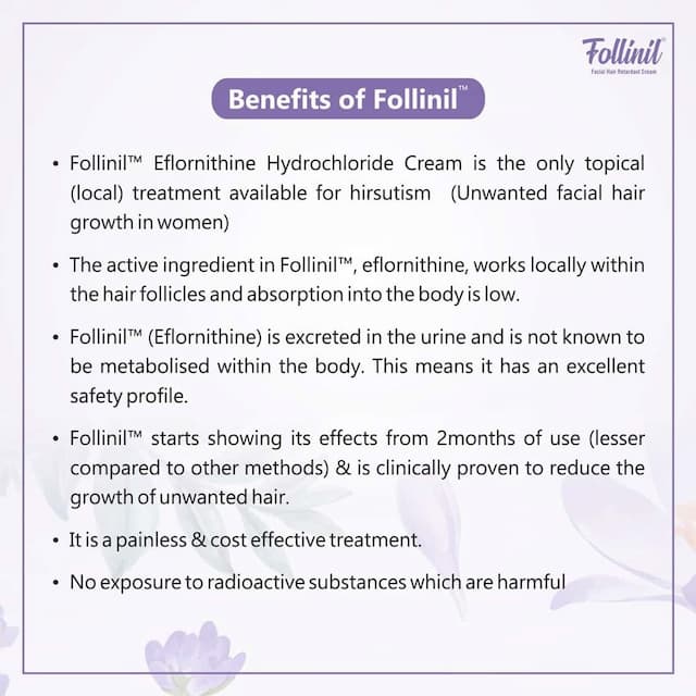 Follinil Facial Hair Retardant Cream - 15g