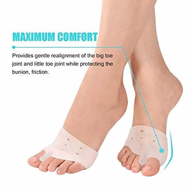 Skudgear 2-In-1 Pack Of One Pair Bunion Corrector Toe Separator + One Pair Of Toes Aligner Foot Pad