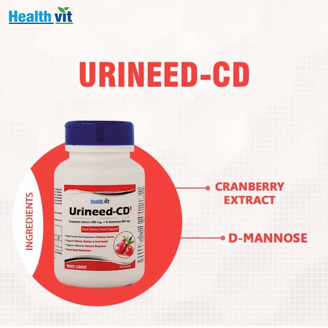 Healthvit Urineed-Cd ( 4cranberry Extract 200 Mg. D-Mannose 500 Mg ) - 60 Capsules