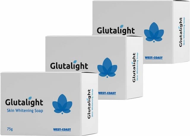 Glutalight Skin Lightening Soap For Reduce Freckles, Age Marks, Acne Spots - 75g ( Pack Of 3 )