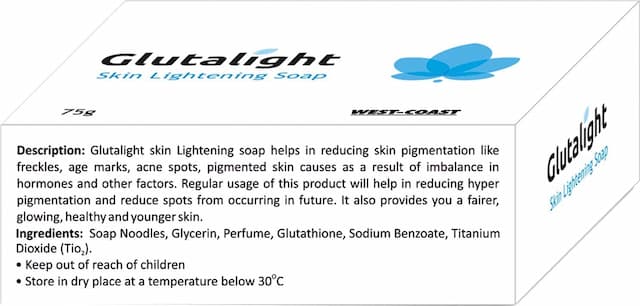 Glutalight Skin Lightening Soap For Reduce Freckles, Age Marks, Acne Spots - 75g ( Pack Of 3 )