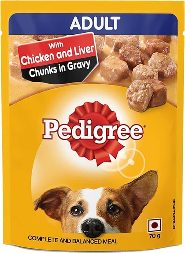 Pedigree Adult Pouch Chicken & Liver Chunks 70 Gm