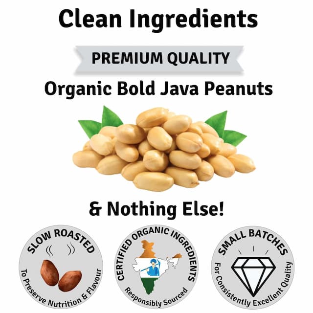 Jus Amazin Crunchy Organic Peanut Butter - Unsweetened (1kg) Clean Nutrition