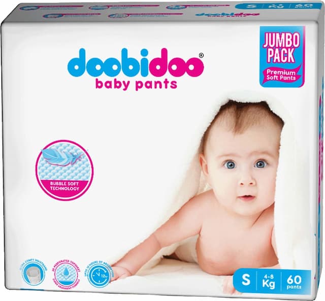 Doobidoo Baby Pants - Small Size Diapers (60 Count)