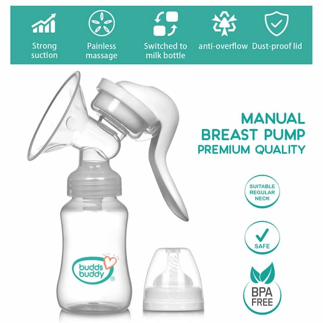 Buddsbuddy Manual Breast Pump Premium Quality 1 Pc, White