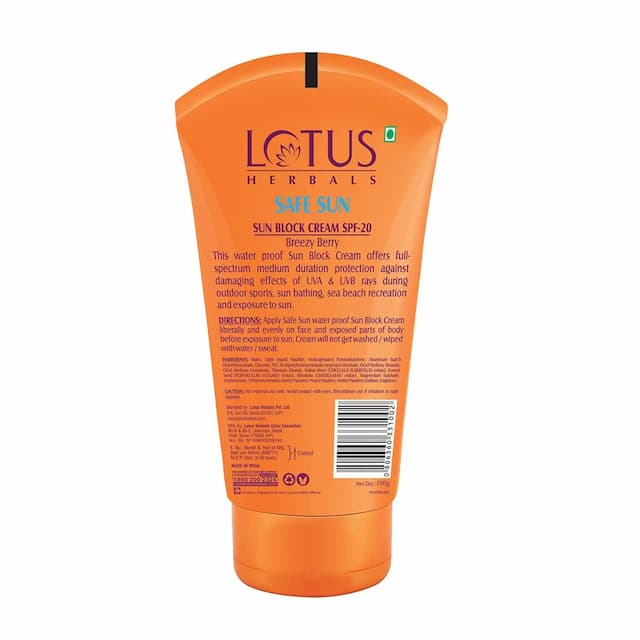 Lotus Safe Sun Sun Block Pa+ Spf-20 Cream 100 Gm