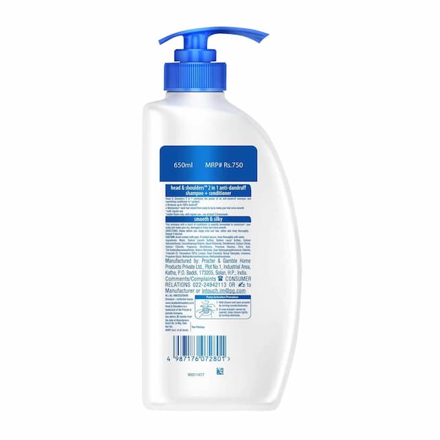 Head And Shoulders 2in1 Antidandruff Shampoo And Conditioner Smooth And Silky Shampoo 650 Ml