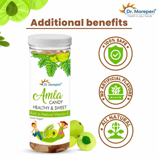 Dr. Morepen Amla Candy For Kids, Rich In Vitamin C, Dried Amla Sweet Candy - 200g