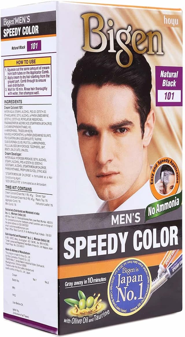 Bigen Men'S Speedy Color, Natural Black 101, 80g