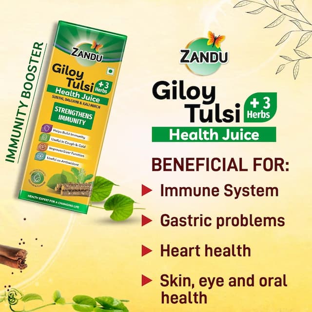 Zandu Giloy Tulsi + 3 Herbs Health Juice - 500ml