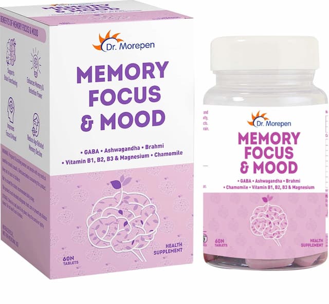 Dr Morepen Memory, Focus & Mood Tablets For Brain Health - 60 Veg Tablets