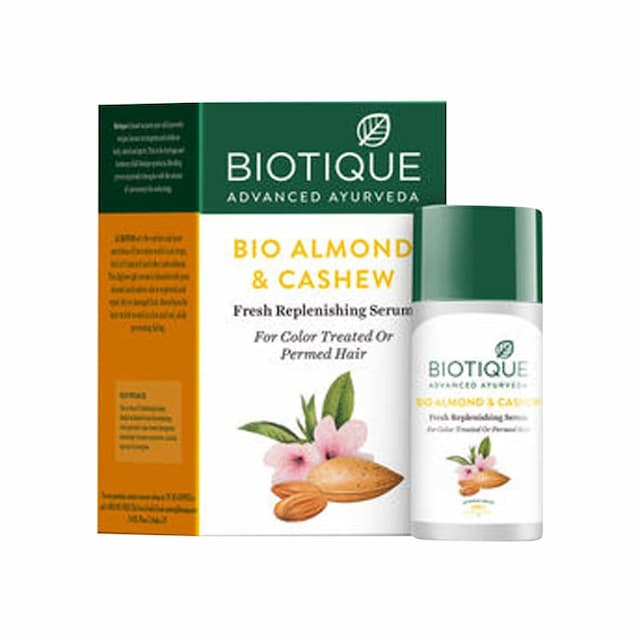 Biotique Almond &Amp; Cashew Fresh Replenishing Serum (For Color Treated &Amp; Permed Hair) 40 Ml