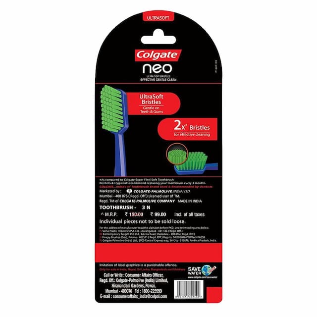 Colgate Neo 3626 Bristles Ultra Soft Toothbrush 3 Pcs