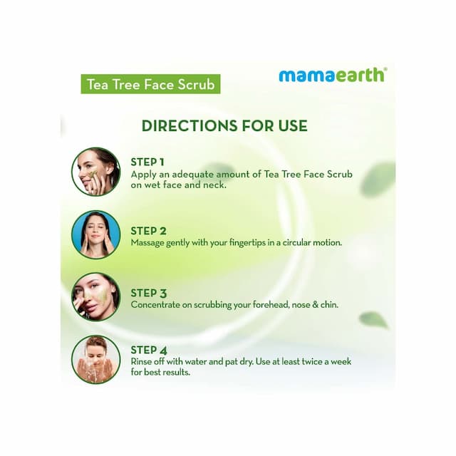 Mamaearth Tea Tree Face Scrub With Tea Tree And Neem For Skin Purification - 100 Gm