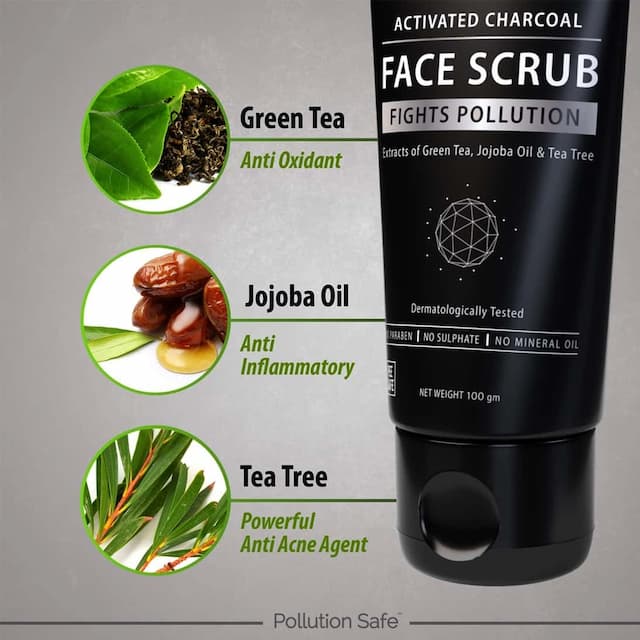Pollution Safe Activated Charcoal Face Scrub 100gm