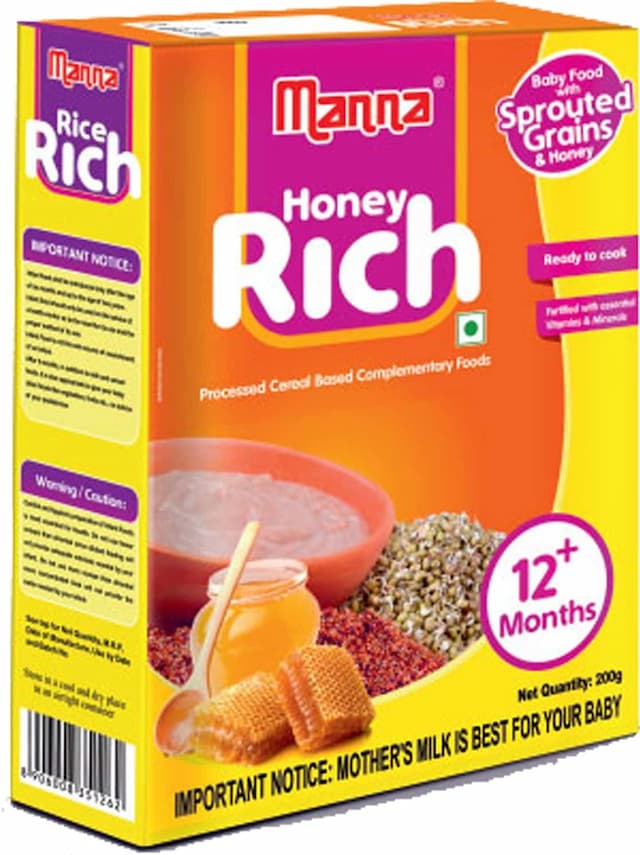 Manna Honey Rich 200g Box | Baby Cereals |Nutrition Food | 12+ Months