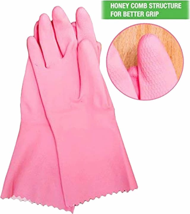Scotch-Brite Rubber Small Kitchen Gloves - Pack Of 1 Pairs, Pink