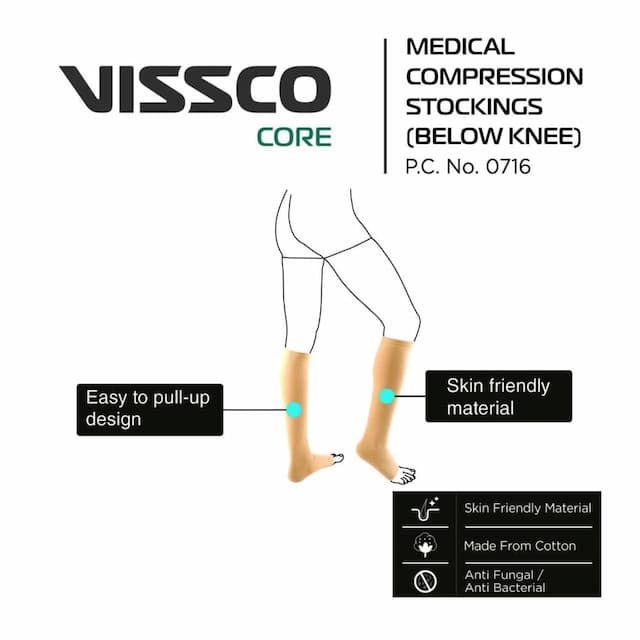 Vissco Core Medical Compression Stockings Below Knee Medium