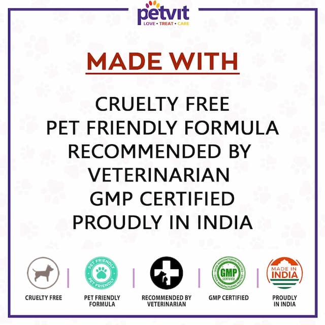 Petvit Detangle & Shine Shampoo With Tulsi Oil Detangles & Conditions For All Breed Dog/Cat 1000 Ml