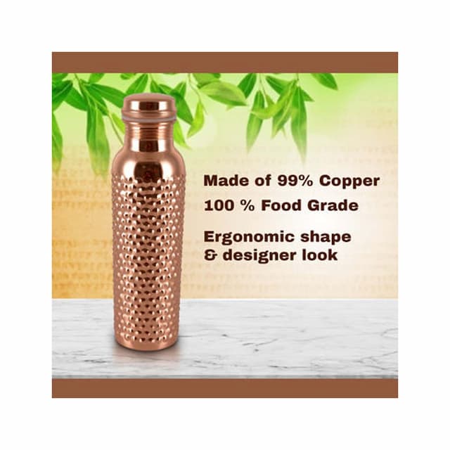 Ask Hammered Copper Water Bottle 1 Liter