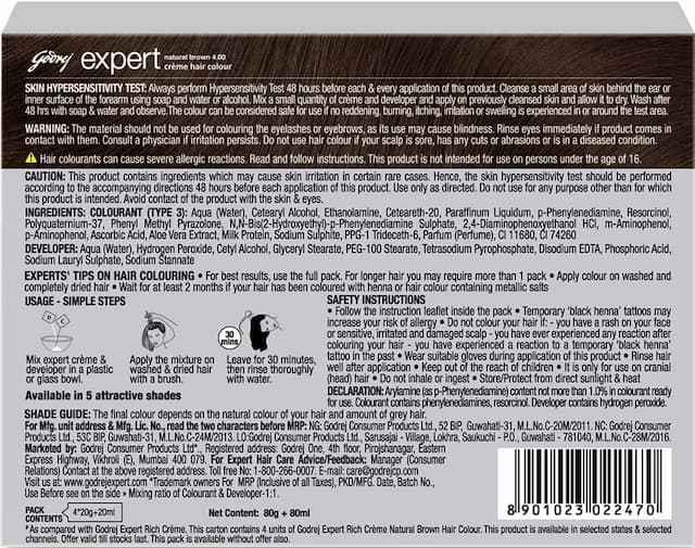 Godrej Expert New Creme Hair Colour - Natural Brown - Pack Of 4
