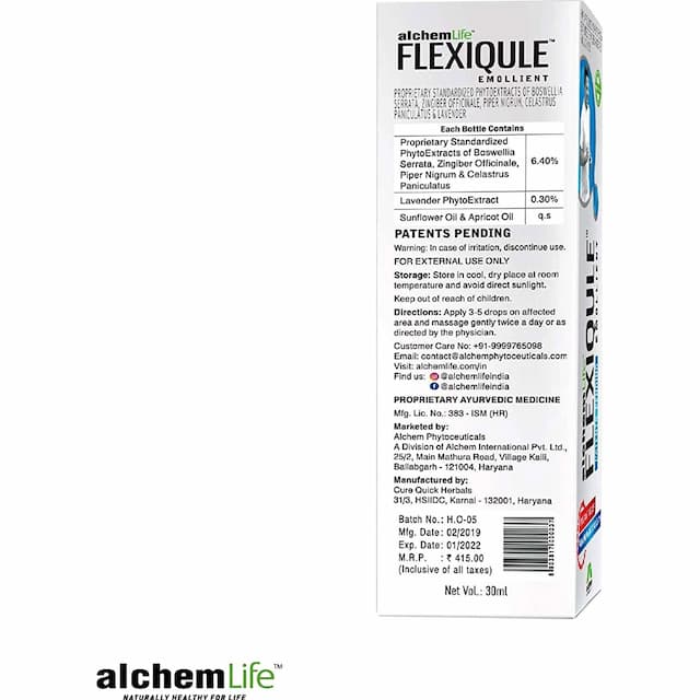 Alchemlife Flexiqule Emollient Natural Care For Joint Stiffness & Pain - 30ml