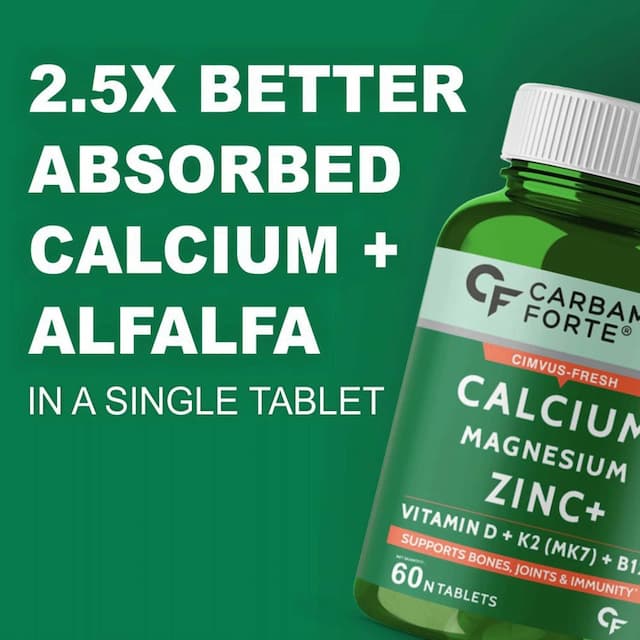 Carbamide Forte Calcium With Magnesium, Zinc, Vitamin D K2 & B12 60 Tablets