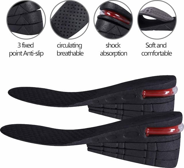 Skudgear Heightening Shoe Insoles Adjustable Shoe Lift Inserts Breathable Pads (1 Pair) - (4 Layer)