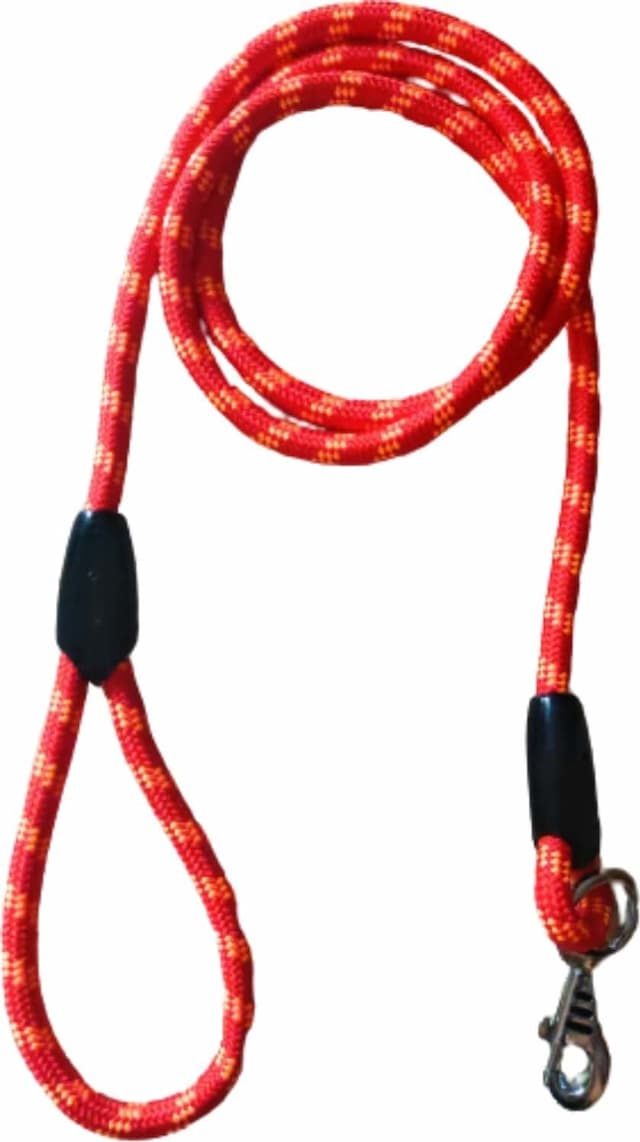Pawcloud Nylon Rope Leash For Medium & Large Dogs Red Medium Length - 48 Inches