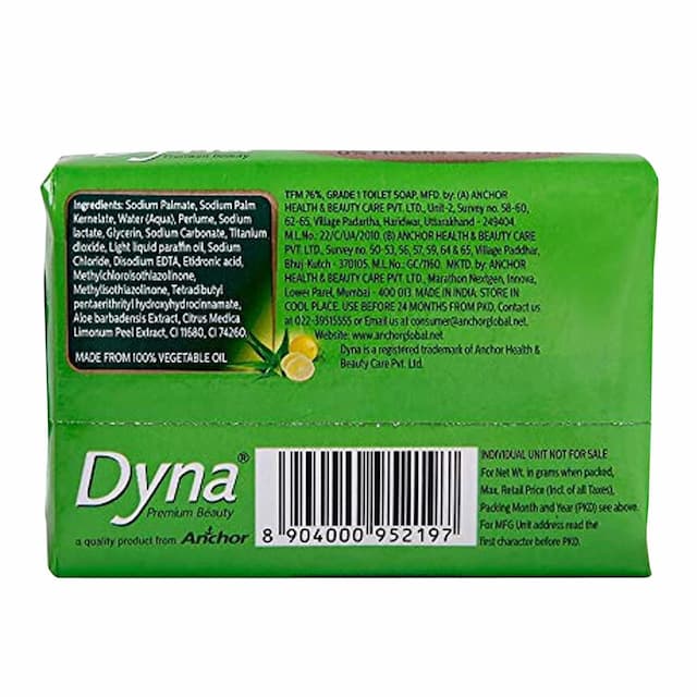 Dyna Lime And Aloevera Extracts Beauty Soap (125gm X 4)