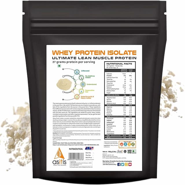 As-It-Is Nutrition Whey Protein Isolate Powder 1000 Gm