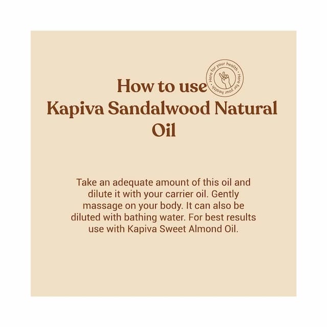 Kapiva Sandalwood Natural Oil Aroma Therapy 15 Ml