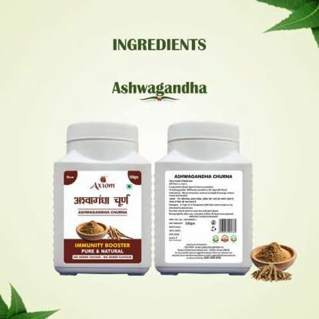 Axiom Ashwagandha Churna - Healthy & Immunity Builder - Pack Of 2 - 100gm Each
