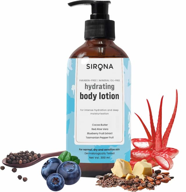 Sirona Blueberry Body Lotion For Intense Hydration & Deep Moisturization For Men & Women- 300 Ml