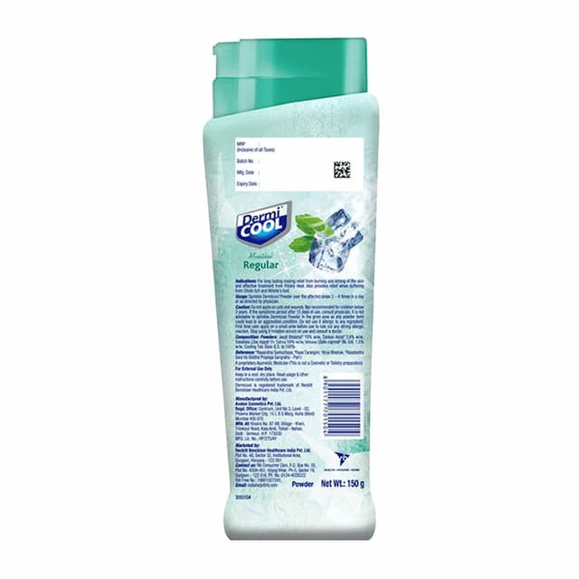 Dermicool Prickly Heat Menthol Regular Powder 150 Gm With Dettol Cool Soap 75 Gm