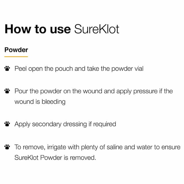 Sureklot Rapid Action Wound Powder For Animals (Pack Of 2) - 20 Ml