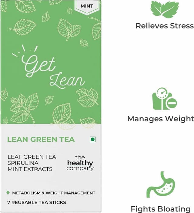 The Healthy Company One Week Detox - 7 Peach + 7 Mint Natural Lean Green Tea Sticks