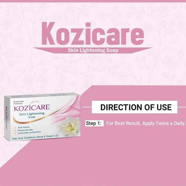 Kozicare Kojic Acid, Vitamin E, Arbutin Skin Lightening Soap - 75g ( Pack Of 3 )