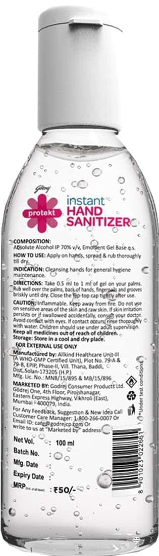 Godrej Protekt Germ Protection Hand Sanitizer - 100ml
