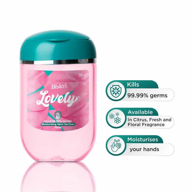 Bisleri Lovely Hand Sanitizer Gel - 50 Ml