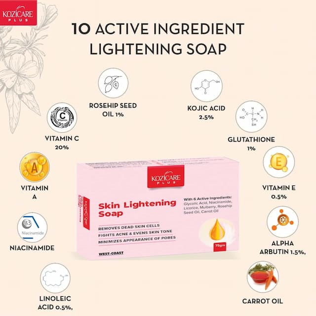 Kozicare Plus Skin Lightening Soap- 75gm (Pack Of 6)