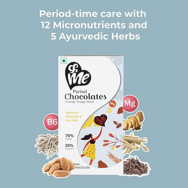 Andme Period Chocolate For Women Wellness With 55% Rich Cocoa, Vegan, Sugar Free - 48 Gm