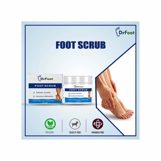 West Coast Dr Foot Foot Scrub With Tea Tree, Sweet Almond Oil, Exfoliator Dry Skin Remover, Softens For Thick Cracked Dry Heel Feet, Paraben Free - 100g