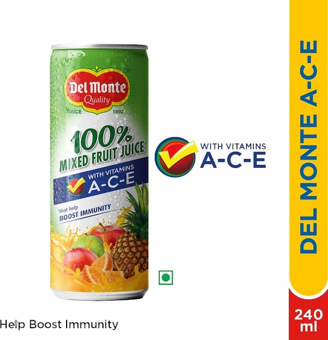 Del Monte 100% Vitamin A-C-E Fruit Juice 240 Ml