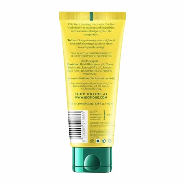 Biotique Bio Pine Apple Oil Control Foaming Face Wash For Normal To Oily Skin 100 Ml