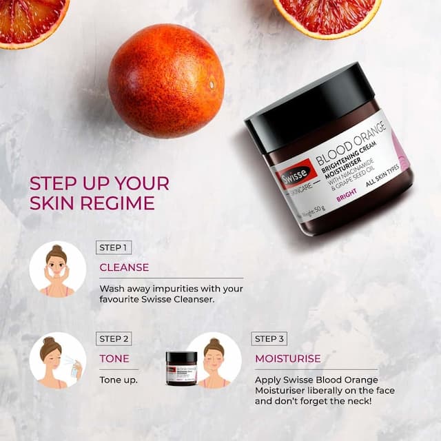 Swisse Sc Blood Orange Brightening Cream Moisturiser For Uneven Skin Tones & Dull Skin - 50 G
