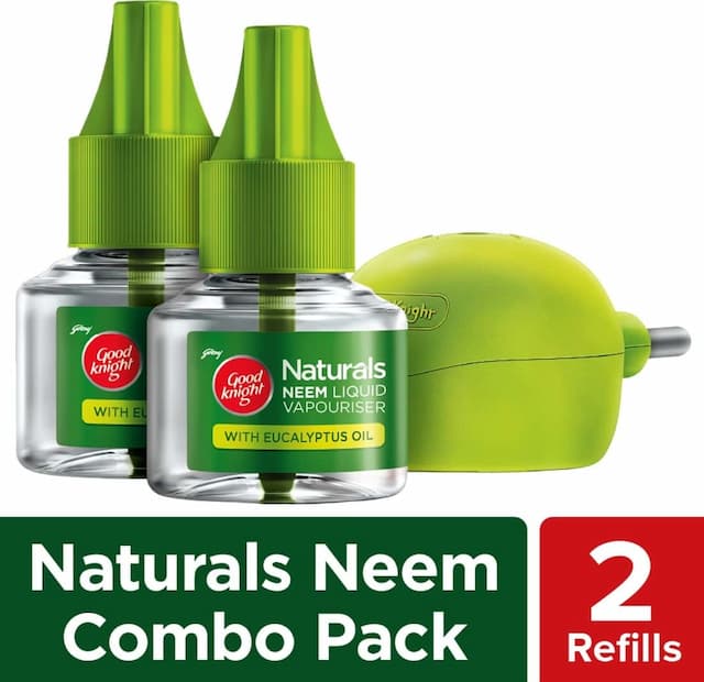 Godrej Good Knight Naturals Neem Liquid Vapouriser Combo Pack - Machine With 2 Refill